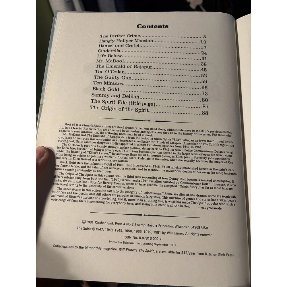 Spirit Color Album, The V1 1981‎ Kitchen Sink Will Eisner Comic Hardback Book